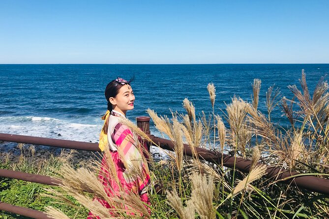 [Jeju] Hanbok Private guide tour & photo session in beautiful Yongduam rock, - Haenyeo story stop: Jeju sea life, not just a photo pose