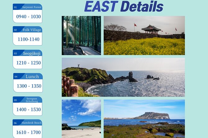 Jeju Island UNESCO Heritage Bus Tour - Day 1: From forest trails to Seongsan Ilchulbong, then coastline geology